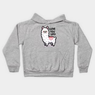 LLove you Lots - Cute Funny Kawaii Llama Kids Hoodie